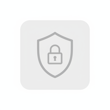 Minimal flat icon of a secure payment symbol.
Shield or lock icon in light grey.
Soft grey square background.
Clean ecommerce UI icon style.
White background.
No text, no logo.
